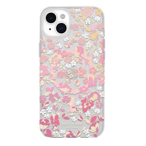 kate spade new york - Protective Hard Shell Case with MagSafe for Apple iPhone 15 Plus - Flowerbed Pink