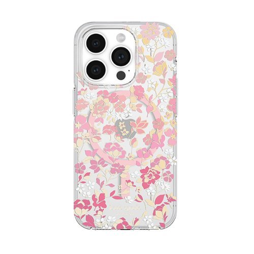 kate spade new york - Protective Hard Shell Case with MagSafe for Apple iPhone 15 Pro - Flowerbed Pink